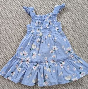 Floral Blue Girls Nap Dress